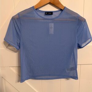 New GAP Blue Soft Stretch Mesh Cropped Women’s Medium